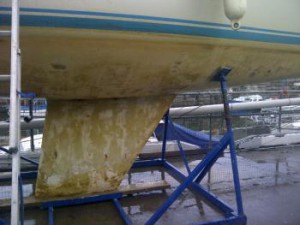 After powerwash - starboard side keel